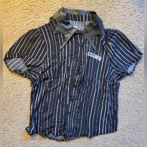 Jack Skellington Button Up Collared Top Hot Topic M